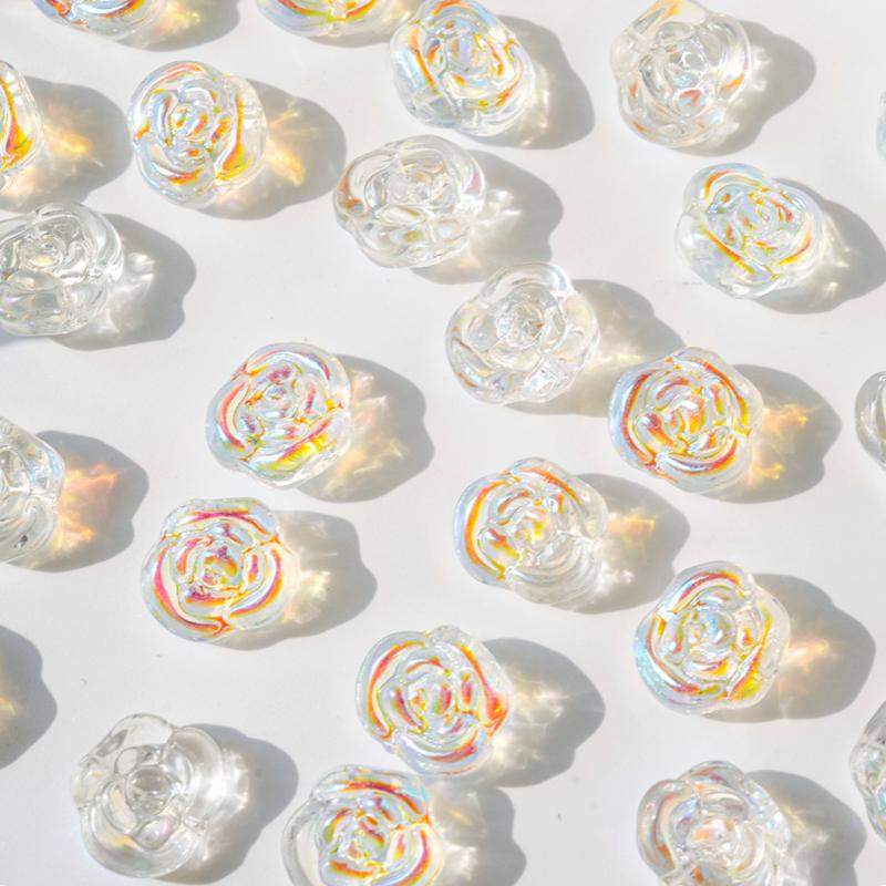 Rose Flower Glass Beads【13.5×12.5mm Size】