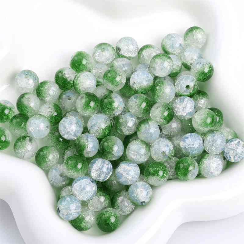 Two-colors Crackle Glass Beads 【10mm size】