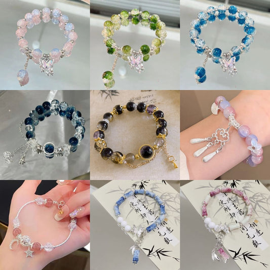 Butterfly Glass Bead Bracelets