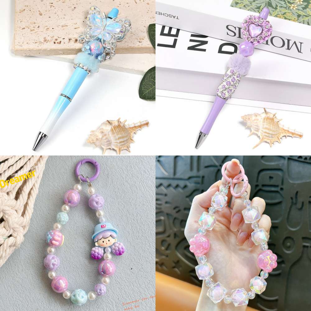 Acrylic Beads Lucky Bags for DIY Pen/Key Chain-Open in Live