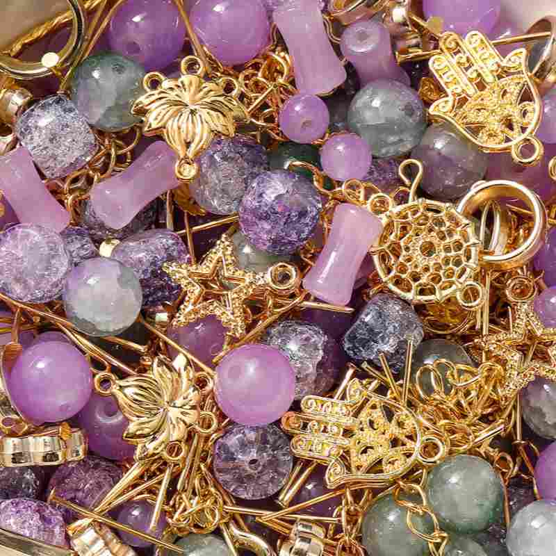 Glass Beads with Metal Accessories