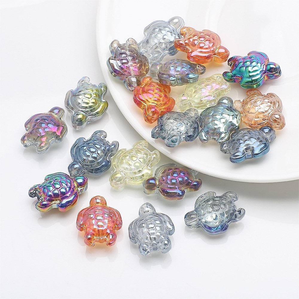 Turtle Electroplated Crystal Beads【14*18mm Size】