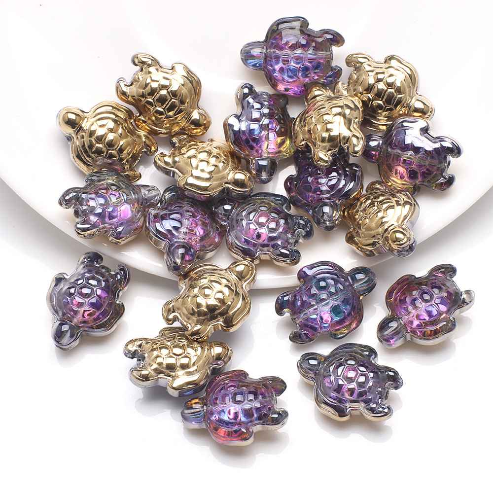 Turtle Electroplated Crystal Beads【14*18mm Size】