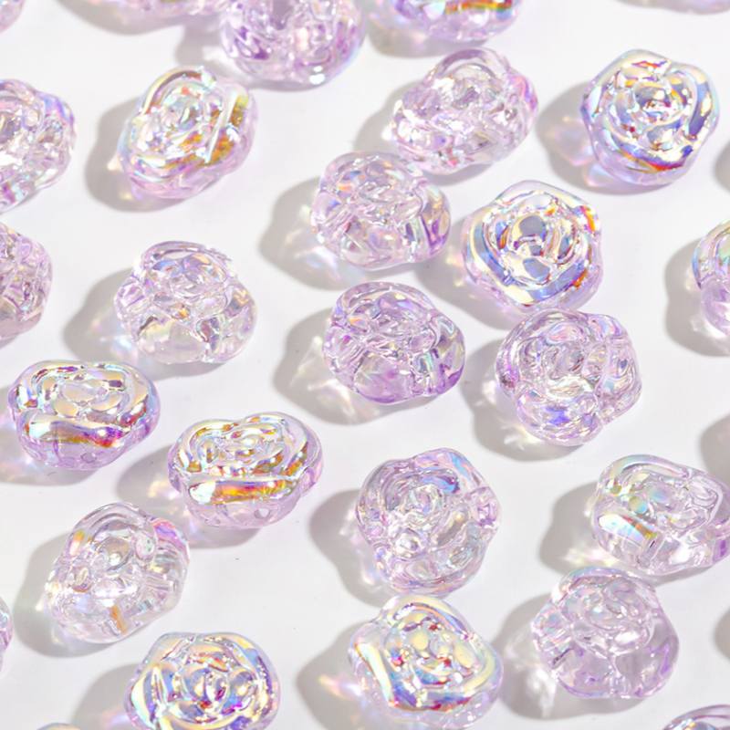 Rose Flower Glass  Beads【13.5×12.5mm Size】