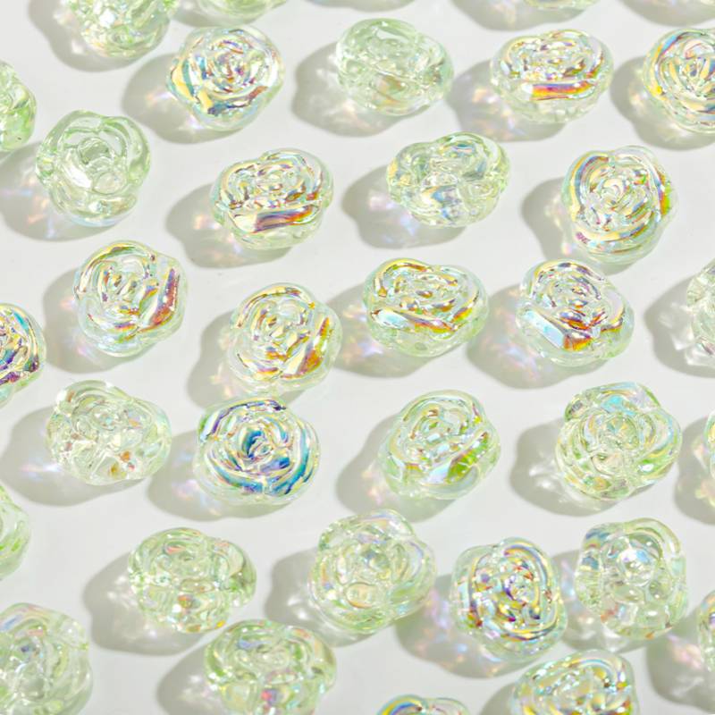 Rose Flower Glass  Beads【13.5×12.5mm Size】