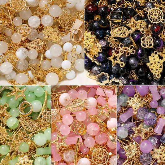 Glass Beads with Metal Accessories