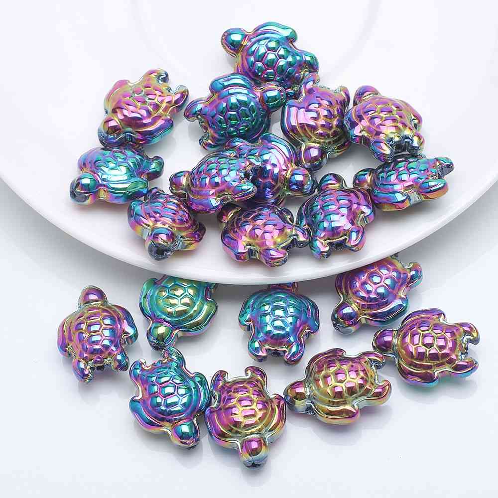 Turtle Electroplated Crystal Beads【14*18mm Size】