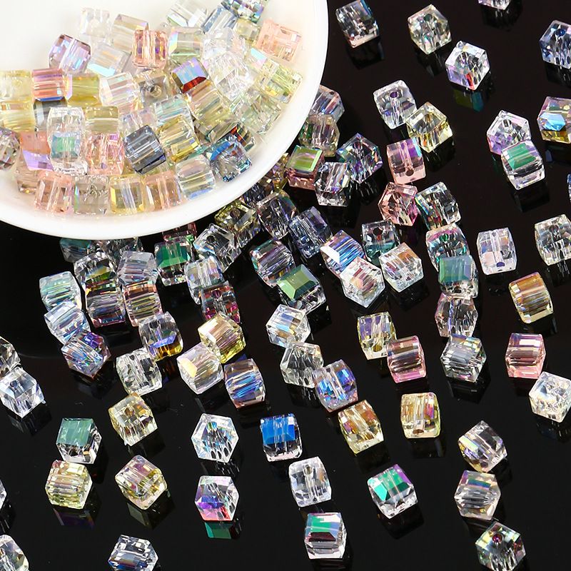 Bling Glass Crystal Cube Beads【8mm Size】