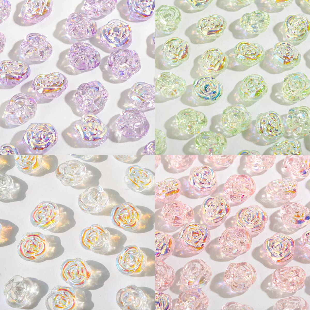 Rose Flower Glass  Beads【13.5×12.5mm Size】