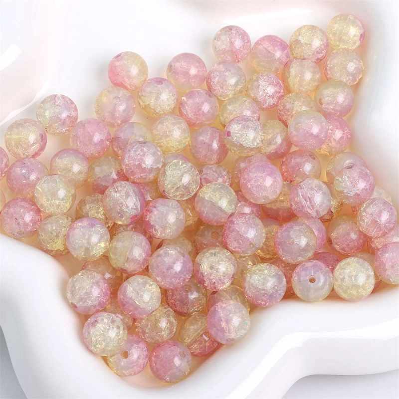 Two-colors Crackle Glass Beads 【10mm size】